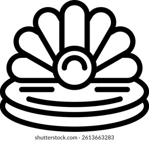 Seashell Line Vector Icon Design