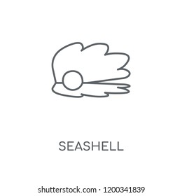 Seashell linear icon. Seashell concept stroke symbol design. Thin graphic elements vector illustration, outline pattern on a white background, eps 10.