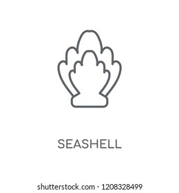 Seashell linear icon. Seashell concept stroke symbol design. Thin graphic elements vector illustration, outline pattern on a white background, eps 10.