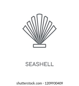 Seashell linear icon. Seashell concept stroke symbol design. Thin graphic elements vector illustration, outline pattern on a white background, eps 10.