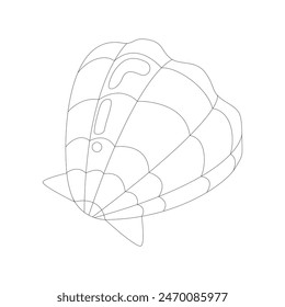 Seashell linear icon vector illustration on white background.