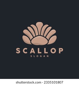 Seashell Logo, Inspirational Scallop Design With Pearl, Ocean Animals, Vector Jewelry Luxury Shell Beauty And Cosmetic