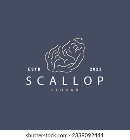 Logotipo De La Vela, Inspirador Diseño De Vieiras Con Perlas, Animales Oceánicos, Belleza De La Cáscara De La Joyería Vectora De Lujo Y Cosmética