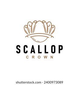 Logotipo De La Vela, Inspirador Diseño De Vieiras Con Perlas, Animales Oceánicos, Belleza De La Cáscara De La Joyería Vectora De Lujo Y Cosmética