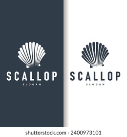 Logotipo De La Vela, Inspirador Diseño De Vieiras Con Perlas, Animales Oceánicos, Belleza De La Cáscara De La Joyería Vectora De Lujo Y Cosmética