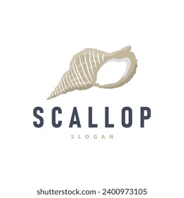 Seashell Logo, Inspirational Scallop Design With Pearl, Ocean Animals, Vector Jewelry Luxury Shell Beauty And Cosmetic
