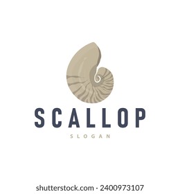 Seashell Logo, Inspirational Scallop Design With Pearl, Ocean Animals, Vector Jewelry Luxury Shell Beauty And Cosmetic