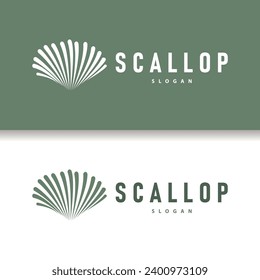 Logotipo De La Vela, Inspirador Diseño De Vieiras Con Perlas, Animales Oceánicos, Belleza De La Cáscara De La Joyería Vectora De Lujo Y Cosmética