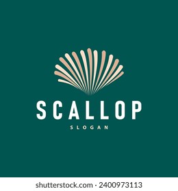 Logotipo De La Vela, Inspirador Diseño De Vieiras Con Perlas, Animales Oceánicos, Belleza De La Cáscara De La Joyería Vectora De Lujo Y Cosmética
