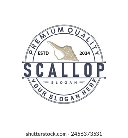 Logotipo De Concha De Mar, Diseño De Vieira Inspiracional Con Perla, Animales Del Océano, Joyería De Vector De Lujo Shell Belleza Y Cosmética