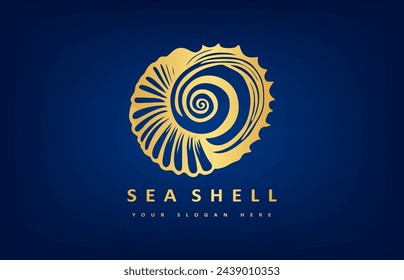 Seashell logo vector. Nature design.