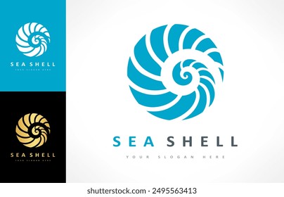 Seashell logo vector. Nature design.