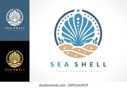 Seashell logo vector. Nature design.