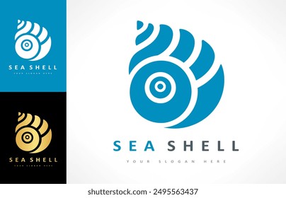 Seashell logo vector. Nature design.