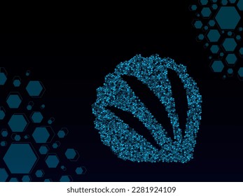 seashell made in a futuristic low poly style