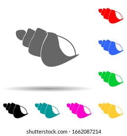 Muschel-Symbol mit mehreren Farben. Einfache Bildyph, flache Vektorillustration von Sommergenuss-Icons für i und ux, Website oder mobile Applikationen