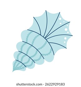 Seashell. Nautical and ocean theme. Flat vector illustration