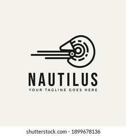 seashell nautilus minimalist line art logo template vector illustration design. simple modern Nautilus shell logo for business, organization or website