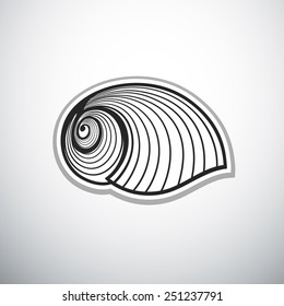 seashell nautilus outline vector illustration