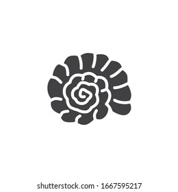 Seashell nautilus vector icon. filled flat sign for mobile concept and web design. Seashell mollusk glyph icon. Symbol, logo illustration. Vector graphics