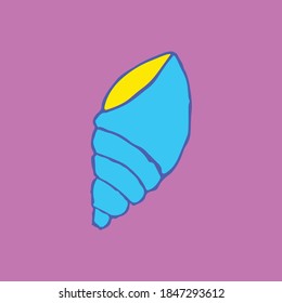 Seashell on the pink background