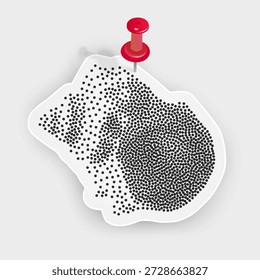 Seashell on a white background, textured shell drawn with circles, marine life