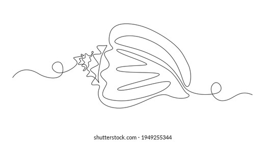 Seashell in One continuous line drawing style for logo or emblem. Sea snail Shell for marine mascot concept for nautical life icon. Modern simple vector illustration