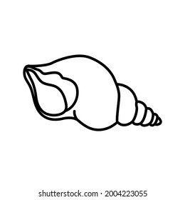 Seashell Outline Icon Drawn Line Stock Vector (Royalty Free) 2004223055 ...