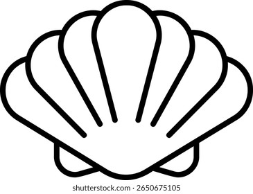 Ícone de Contorno de Concha, Marine Life Design