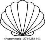 Seashell Outline Simple Vector Illustration