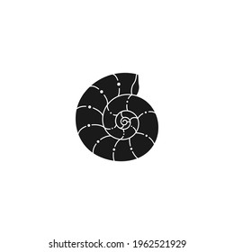 Seashell Outline in a Trendy Minimal Style. Vector Illustration of a Nautilus for Logo, Website, T-Shirt Print, Tattoo, Social Media Post and Stories