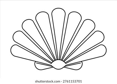 Seashell outline vector isolated on white background marine beach illustration