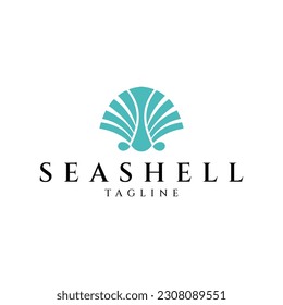 Seashell Oyster logo design vector illustration