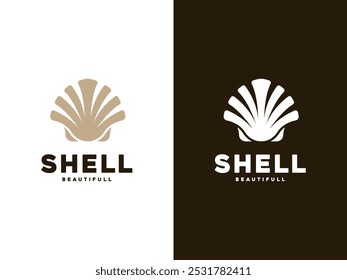 Muschel Auster Muschel Muschel Muschel Muschel Muschel Clam Einfache Silhouette Elegantes Logo-Design.