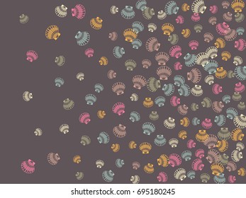 Seashell pattern, marine conch vector background. Bivalve mollusk cockleshell, oceanic sea shell pattern. Scallop fabric, beach seashell symbol.