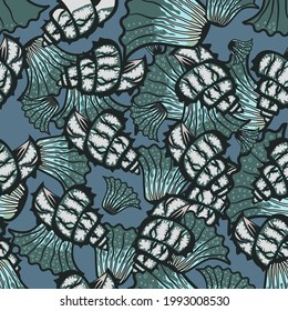 Seashell pattern. Marine vector illustration for background, wallpaper, banner.
