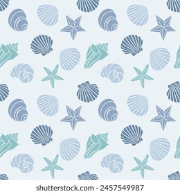 Seashell pattern repeat starfish coastal pattern repeat beach ocean repeat vector file