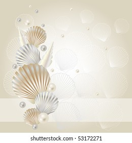 seashell and pearl background