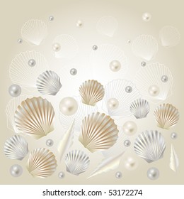 Seashell And Pearl Background