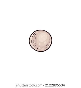 Muschelperle im farbigen Skizzenstil, Vektorgrafik einzeln auf weißem Hintergrund. Handgezeichnetes Meereslebeelement, Edelball für Schmuckdesign.