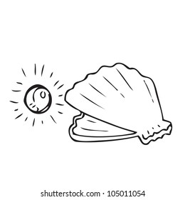 Seashell and pearl doodle