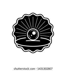 Seashell With Pearl Outline Icon Ready For Your Design, Greeting Card, Banner