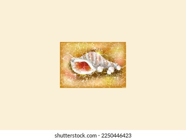 Seashell and pearls, vip invitation background, vector illustration	