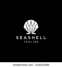 Seashell  polygonal logo vector icon design template