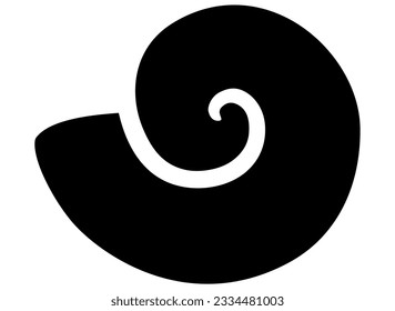 Seashell sea animal silhouette - vector template for logo or pictogram. Shell silhouette for an icon or sign on a marine theme