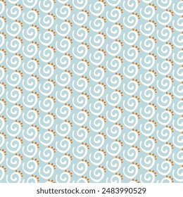 Seashell seamless neutral color vector pattern. Doodle colorful background. Sketch objects marine illustration