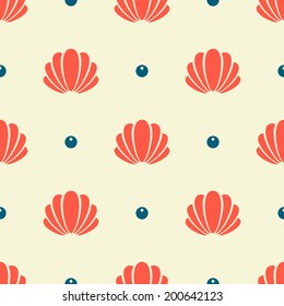 Seashell seamless pattern