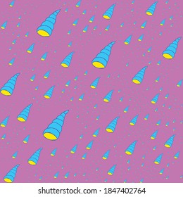 Seashell seamless pattern on the pink background