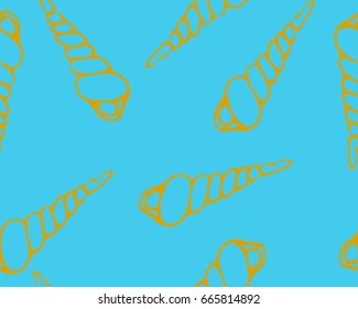 Seashell seamless pattern. Scallop vector background.