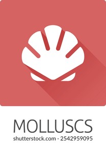 A seashell shell clam mollusc food stylised icon. Possibly an icon for the allergen or allergy or a seafood concept.